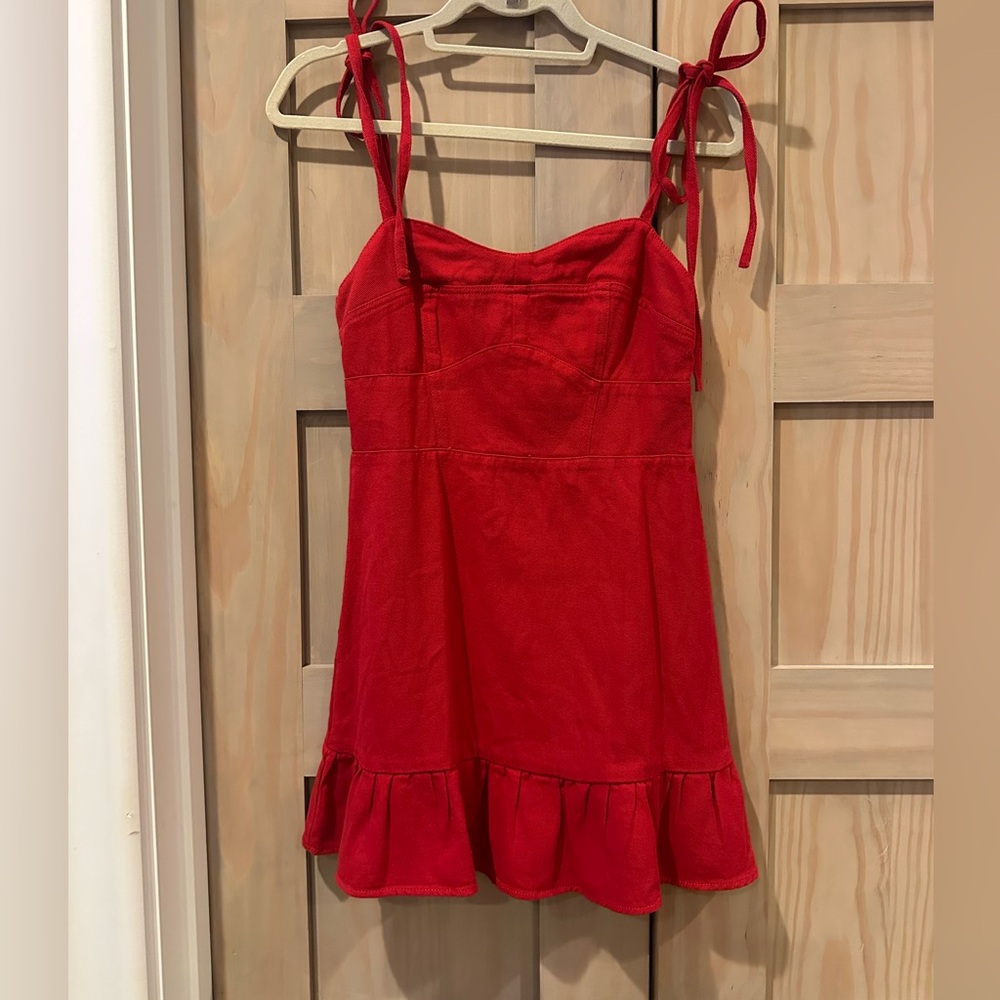 Red Tie-Strap Mini Dress - Women